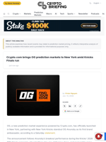 Crypto.com brings OG prediction markets to New York amid Knicks Finals run
