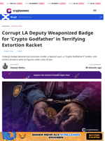 LA Deputy Tied to Crypto “Godfather” Extortion