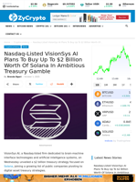 Nasdaq-Listed VisionSys AI Plans To Buy Up To $2 Billion Worth Of Solana In Ambitious Treasury Gamble ⋆ ZyCrypto