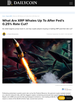 What Are XRP Whales Up To After Fed’s 0.25% Rate Cut? - DailyCoin