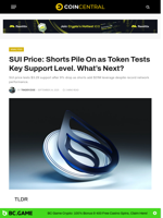 SUI Price: Shorts Pile On as Token Tests Key Support Level. What's Next? - CoinCentral