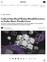 GalaxyOne Head Wants Retail Investors to Stake More, Predict Less - Decrypt