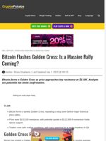 Bitcoin Flashes Golden Cross: Is a Massive Rally Coming?