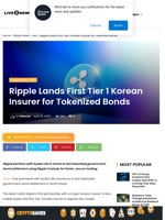 Ripple, Kyobo Test Korea Tokenized Bonds