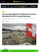 Anchorage Digital's Fed Master Account Bid Shift in Crypto Banking