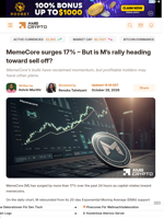 MemeCore surges 17% - But is M's rally heading toward sell off? - AMBCrypto
