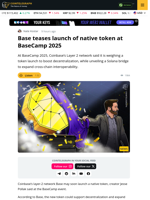 Base explores native token, unveils Solana bridge at BaseCamp 2025