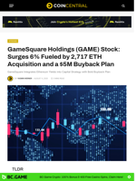 GameSquare Holdings (GAME) Stock: Surges 6% Fueled by 2,717 ETH Acquisition and a $5M Buyback Plan