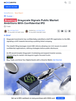 Grayscale Moves Toward IPO with Confidential SEC Filing