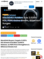 BlockDAG Holders Eye 3,025% ROI, PEPE Gains Steam, Bittensor Surges | Live Bitcoin News
