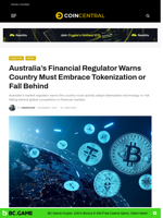 Australia's Financial Regulator Warns Country Must Embrace Tokenization or Fall Behind - CoinCentral