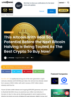 This Altcoin With Real 50x Potential Before the Next Bitcoin Halving Is Being Touted As The Best Crypto To Buy Now! | Live Bitcoin News