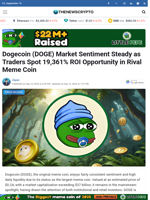 Dogecoin (DOGE) Market Sentiment Steady as Traders Spot 19,361% ROI Opportunity in Rival Meme Coin