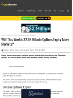 Will This Week's $2.5B Bitcoin Options Expiry Move Markets?