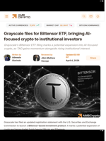 Grayscale files for Bittensor ETF, bringing AI-focused crypto to institutional investors - AMBCrypto