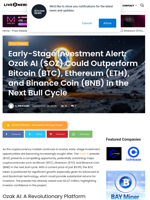 Early-Stage Investment Alert: Ozak AI ($OZ) Could Outperform Bitcoin (BTC), Ethereum (ETH), and Binance Coin (BNB) in the Next Bull Cycle | Live Bitcoin News