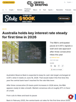 Australia holds key interest rate steady for first time in 2026