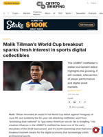 Malik Tillman's World Cup breakout sparks fresh interest in sports digital collectibles