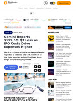 Gemini Reports $159.5M Q3 Loss as IPO Costs Drive Expenses Higher – Crypto News Bitcoin News