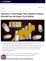 Altcoins in “End Stage” Bear Market? Analyst Michaël van de Poppe Turns Bullish