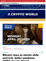 Bitcoin rises as stocks slide and U.S. dollar weakens: CNBC Crypto World