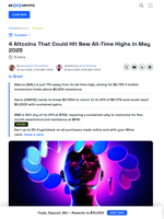 4 Altcoins That Could Hit New All-Time Highs in May 2025