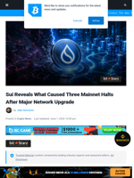 Sui Reveals What Caused Three Mainnet Halts After Upgrade