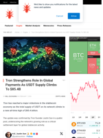Tron Strengthens Role In Global Payments As USDT Supply Climbs..