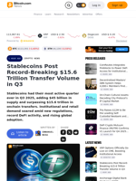 Stablecoins Post Record-Breaking $15.6 Trillion Transfer Volume in Q3 – Crypto News Bitcoin News