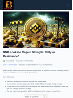 BNB Looks To Regain Strength: Rally Or Resistance? - Bitcoinik