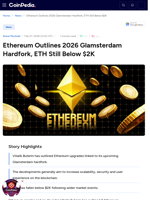 Ethereum Outlines Glamsterdam 2026 Goals Even as ETH Falls Below $2K