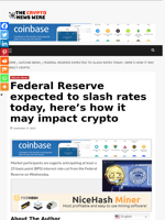 Federal Reserve expected to slash rates today, here's how it may impact crypto - The Crypto News Wire