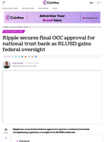 Ripple secures final OCC approval for national trust bank as RLUSD gains federal oversight - Coinfea