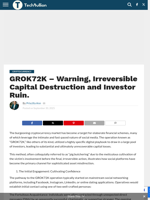 GROK72K - Warning, Irreversible Capital Destruction and Investor Ruin. - TechBullion