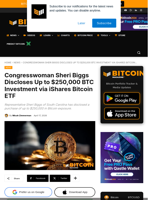 Congresswoman Sheri Biggs Discloses Up To $250,000 BTC Investment Via IShares Bitcoin ETF