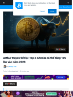 Arthur Hayes tiết lộ 3 Altcoin có thể tăng 100 lần vào năm 2028