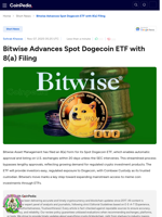 Bitwise Advances Spot Dogecoin ETF with 8(a) Filing