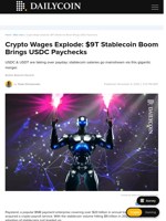 Crypto Wages Explode: $9T Stablecoin Boom Brings USDC Paychecks - DailyCoin
