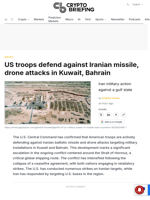 US troops defend against Iranian missile, drone attacks in Kuwait, Bahrain