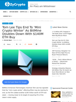 Tom Lee Tips End To ‘Mini Crypto Winter’ As BitMine Doubles Down With $140M ETH Buy ⋆ ZyCrypto