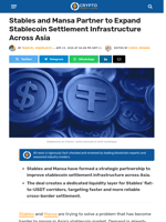 Stables and Mansa Partner to Expand Stablecoin Settlement Infrastructure Across Asia