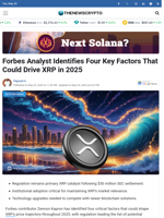 Forbes Analyst Identifies Four Key Factors That Could Drive XRP in 2025