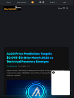 ALGO Price Prediction: Targets $0.095-$0.16 by March 2026 as Technical Recovery Emerges - Blockchain.News