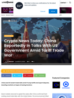Crypto News Today: China Reportedly In Talks With US Government Amid Tariff Trade War | Live Bitcoin News