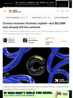 Cronos reverses Tectonic exploit—but $6.29M had already left the network - AMBCrypto