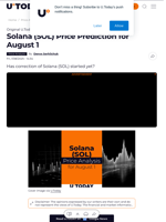 Solana (SOL) Price Prediction for August 1