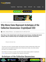 Why Meme Coins Represent Archetypes of the Collective Unconscious: CryptoQuant CEO