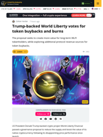 Trump-linked WLFI Passes Token Buyback Proposal