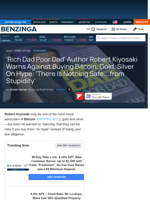 'Rich Dad Poor Dad' Author Robert Kiyosaki Warns Against Buying Bitcoin, Gold, Silver On Hype: 'There Is  - Benzinga