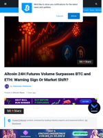 Altcoin 24H Futures Volume Surpasses BTC and ETH: Warning Sign Or Market Shift? | Bitcoinist.com